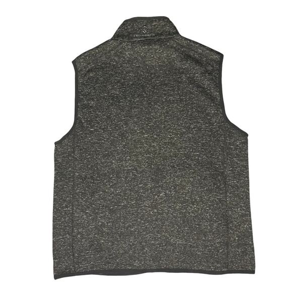 Free Country Men’s Black Heather Sweater Vest with Zip Pockets Full Zip Size L - Picture 2 of 6